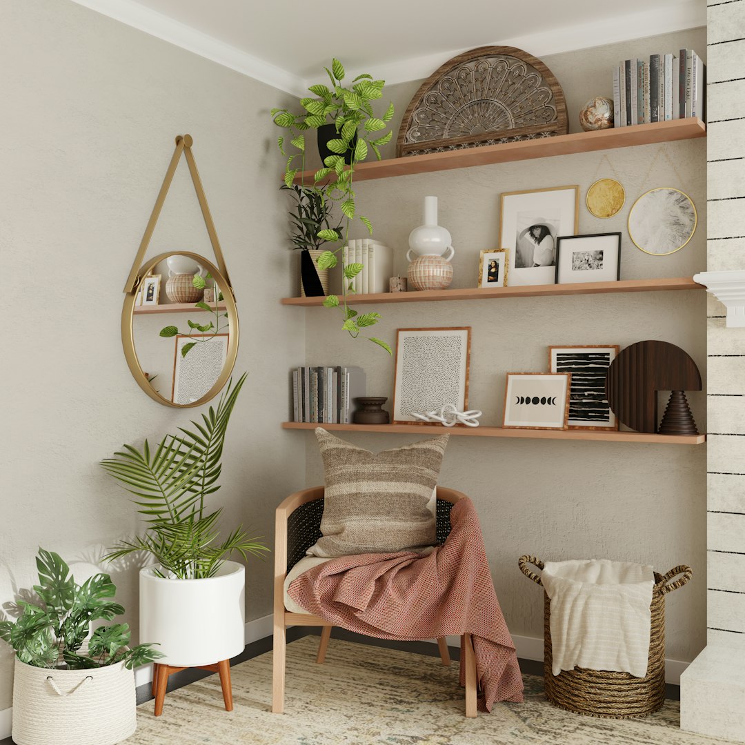 Neatly organized home shelving representing the Home Organization Reset Workbook
